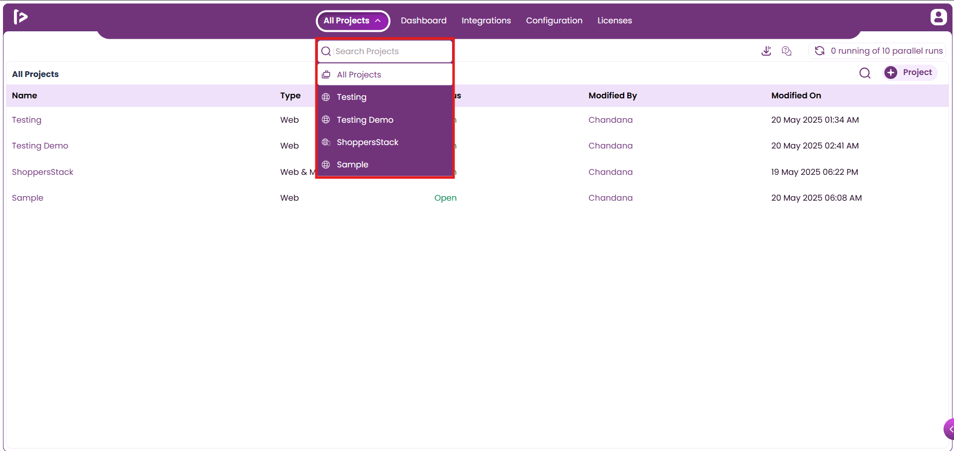 All Projects DropDown.png